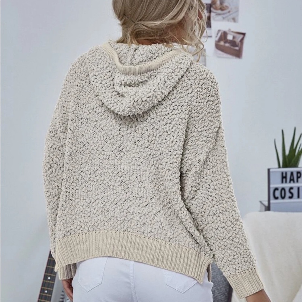 SOFTEST EVER Popcorn knit hoodie pullover blue - Picture 10 of 10
